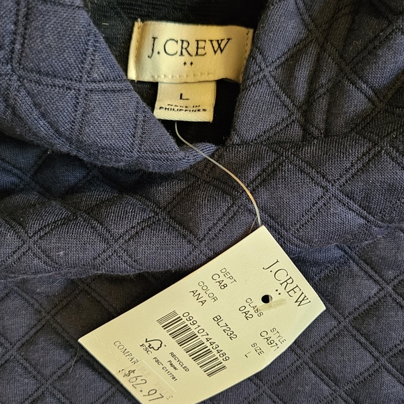 J. Crew Blue Quilted Jacket BRAND NEW WITH TAGS. - Picture 4 of 4